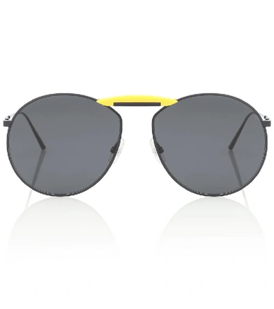 Shop Fendi Gentle  No. 2 Round Sunglasses In Black