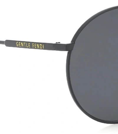 Shop Fendi Gentle  No. 2 Round Sunglasses In Black