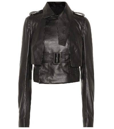 Shop Rick Owens Leather Jacket In Black
