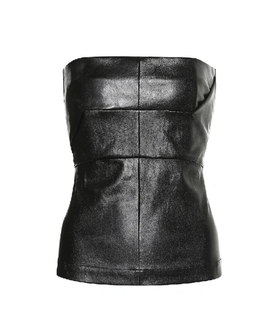 Shop Rick Owens Leather Bustier In Black