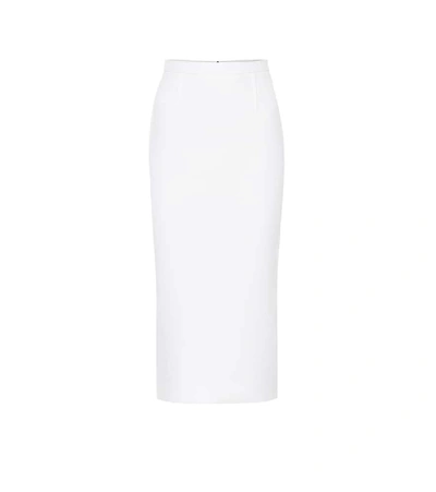 Shop Roland Mouret Arreton Wool-crêpe Pencil Skirt In White
