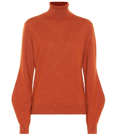 Shop Chloé Cashmere Turtleneck Sweater In Brown