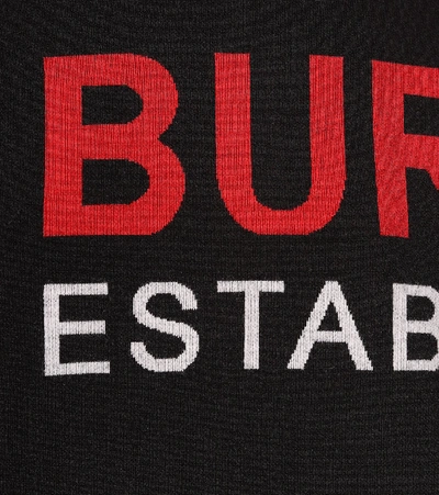 Shop Burberry Logo Wool-blend Sweater In Black