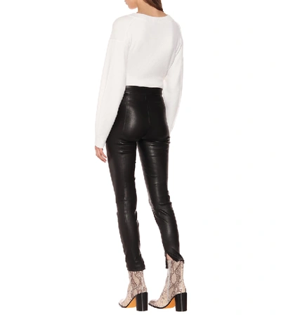 Shop Vince Leather Leggings In Black