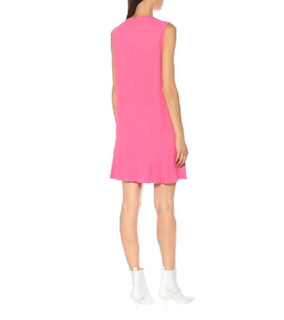 Shop Red Valentino Ruffled Crêpe Dress In Pink