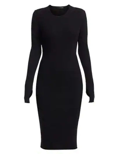 Shop Helmut Lang Women's Cotton Rib-knit Dress In Black