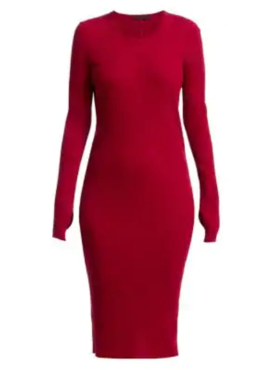 Shop Helmut Lang Cotton Rib-knit Dress In Lava