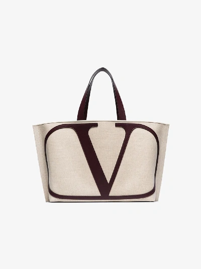 Shop Valentino Garavani Go Logo Tote Bag In Neutrals