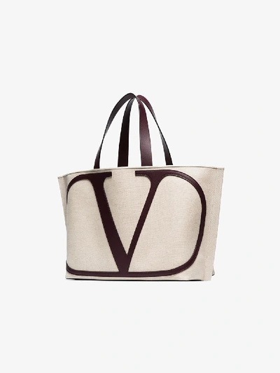 Shop Valentino Garavani Go Logo Tote Bag In Neutrals