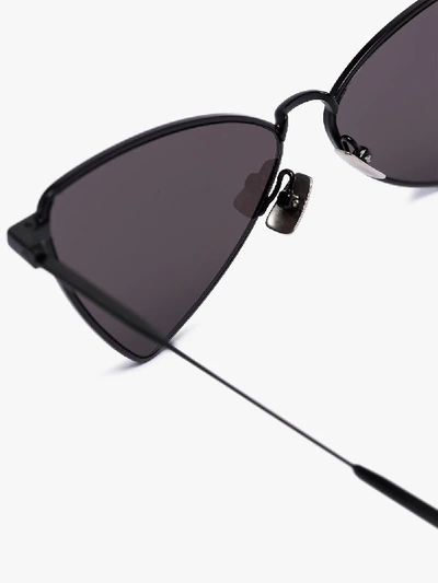 Shop Saint Laurent Black New Wave Sl 303 Jerry Sunglasses