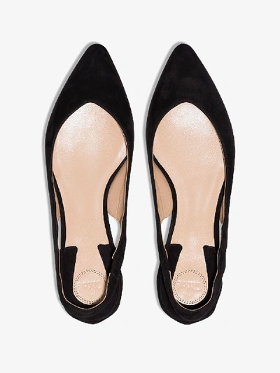 Shop Chloé Black Lauren Scalloped Suede Pumps