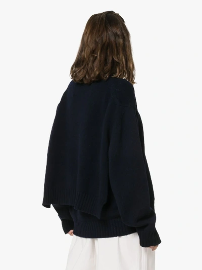 Shop Jil Sander Pullover Im Layering-look In Blue