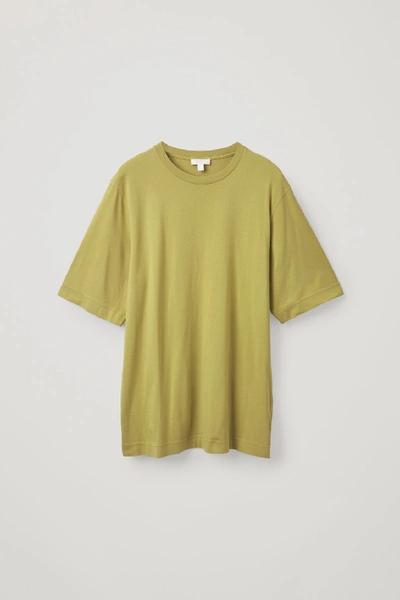 Shop Cos Washed Cotton T-shirt In Yellow