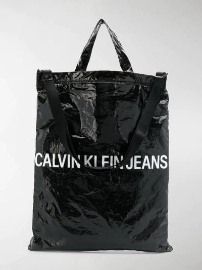 Shop Calvin Klein Jeans Est.1978 Logo Market Tote In Black