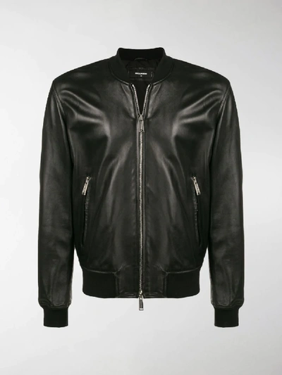 Shop Dsquared2 Zipped Bomber Jacket In Black