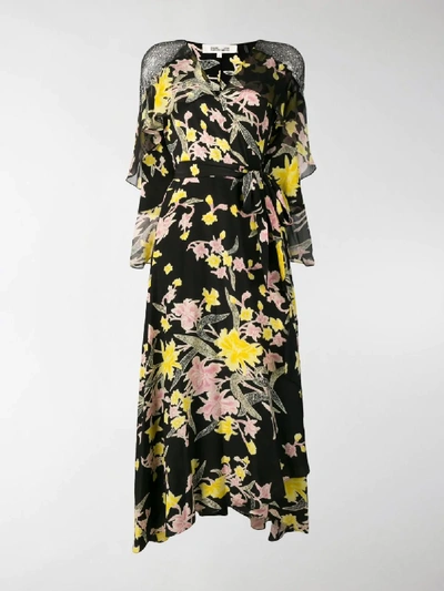 Shop Diane Von Furstenberg Floral-print Dress In Black