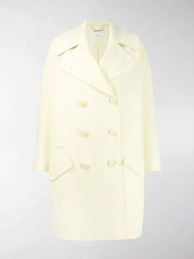 Shop Givenchy Oversized Peacoat In Yellow