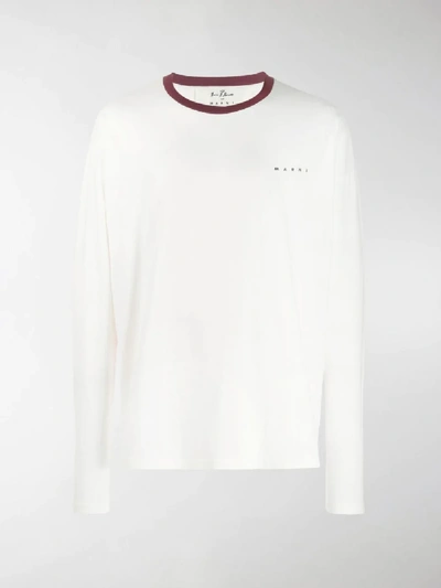 Shop Marni Reverse Print Sweatshirt In White