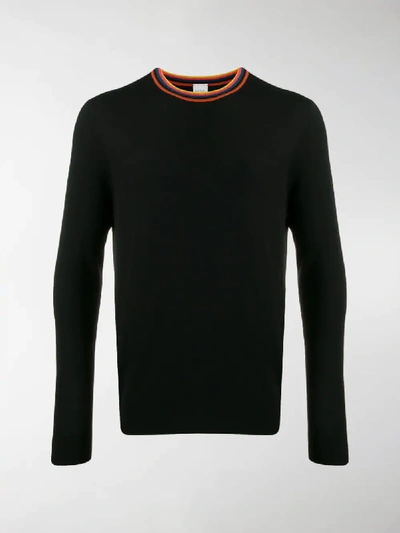 Shop Paul Smith Contrast Neck Sweater In Black