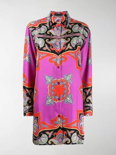Shop Etro Paisley Print Shirt In Red
