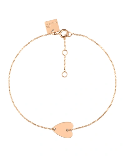 Shop Ginette Ny 18k Rose Gold Angele Mini Heart Station Bracelet
