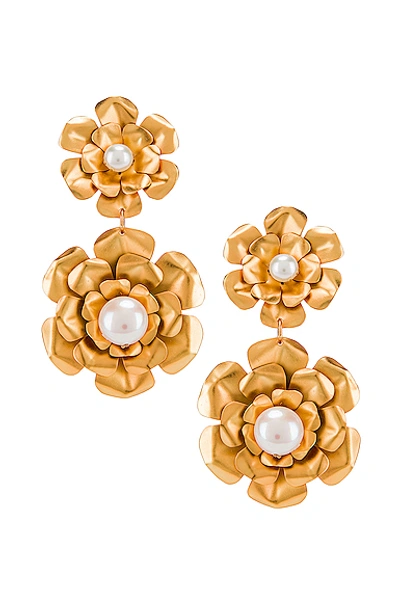 Shop Mercedes Salazar Flower Earrings In Gold