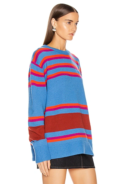 Shop Acne Studios Nimah Stripe Face Sweater In Blue Multicolor