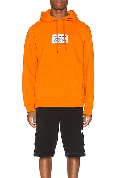 Shop Burberry Farrows Hoodie In Bright Orange