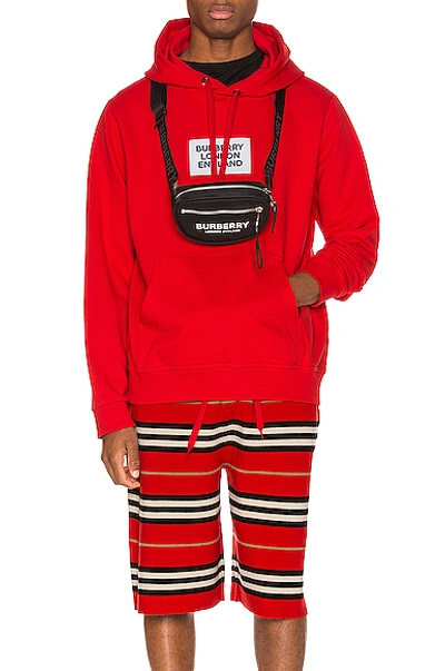 Shop Burberry Farrows Hoodie In Red In Bright Red