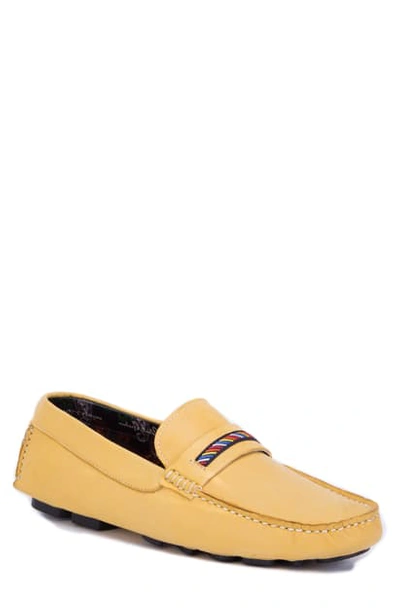 Shop Robert Graham Hart Ii Driving Shoe In Yellow Leather