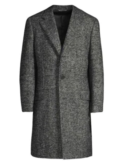 Shop Canali Wool Blend Topcoat In Grey