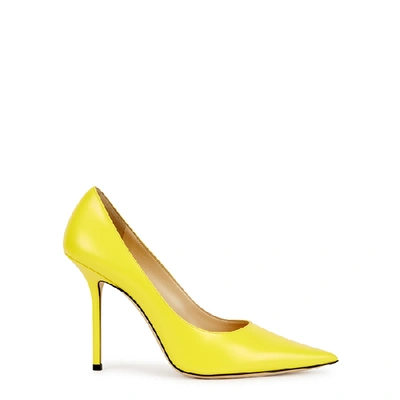 Shop Jimmy Choo Love 100 Yellow Leather Pumps