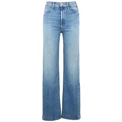 Shop Mother The Hustler Blue Wide-leg Jeans