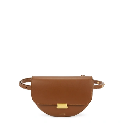 Shop Wandler Anna Brown Leather Belt Bag In Tan
