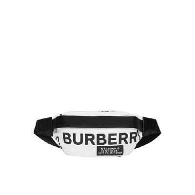 Shop Burberry Medium Logo Print Bum Bag In White