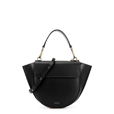 Shop Wandler Hortensia Mini Leather Top Handle Bag In Black