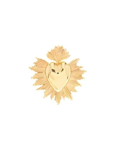 Shop Oscar De La Renta Goldtone Sacred Heart Brooch