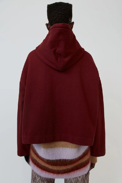 Shop Acne Studios Joghy Emboss Chocolate Brown In Embossed-logo Hooded Sweatshirt