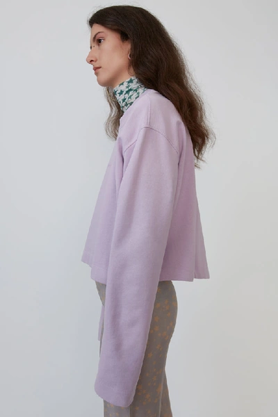 Shop Acne Studios Odice Emboss Lavender Purple In Embossed-logo Sweatshirt