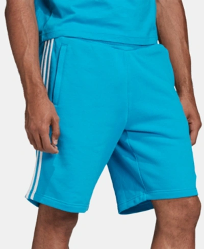 Shop Adidas Originals Adidas Men's French Terry Three-stripe Shorts In Shocya