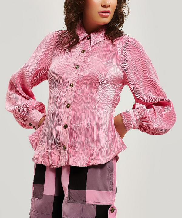ganni pleated satin