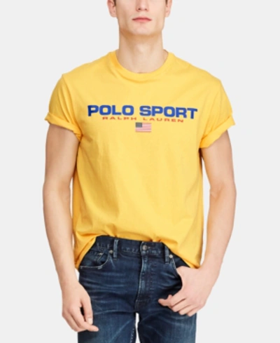 Shop Polo Ralph Lauren Men's Polo Sport Cotton T-shirt In Chrome Yellow