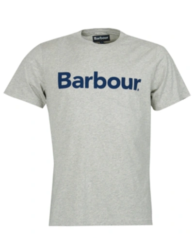 Shop Barbour Men's Logo T-shirt In Light Grey Marl