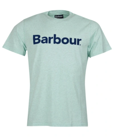 Shop Barbour Men's Logo T-shirt In Pale Mint