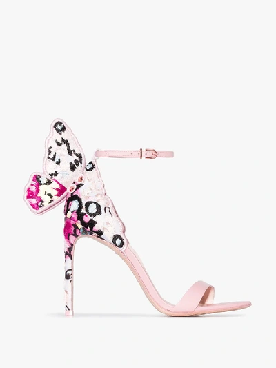 Shop Sophia Webster Chiara 100mm Butterfly Sandals In Pink
