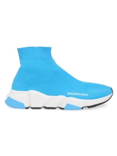 Shop Balenciaga Speed Sock Sneakers In Turquoise