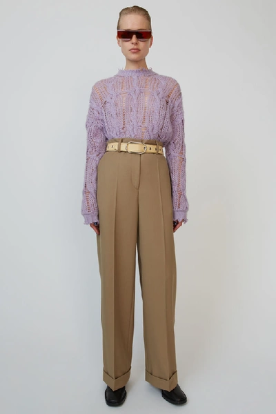 Shop Acne Studios Paperbag-waist Trousers Sand Beige