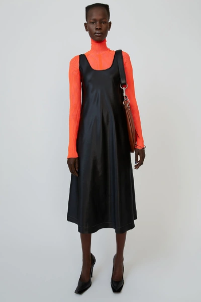 Shop Acne Studios Satin Dress Black