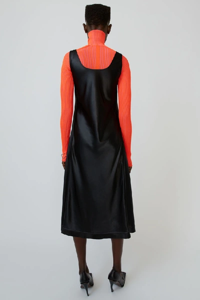 Shop Acne Studios Satin Dress Black