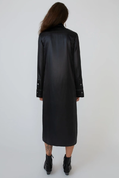 Shop Acne Studios Satin Shirt Dress Black